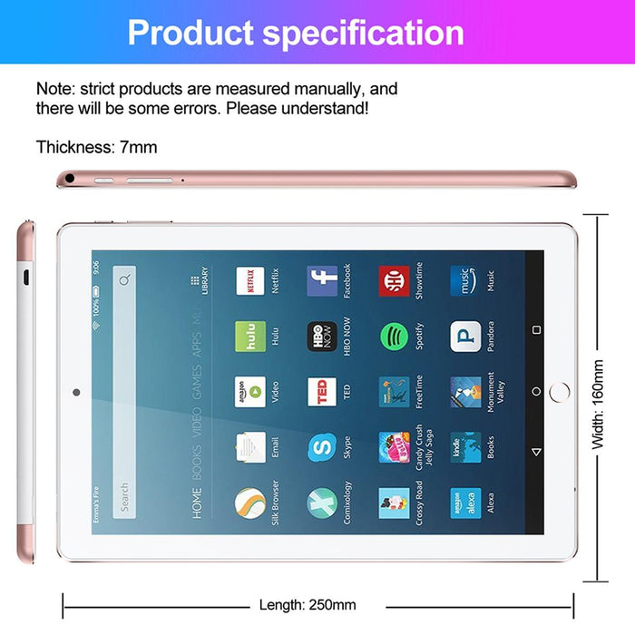 10.1 3G Tablet Pc 4Gb 64Gb Android 10 Dual Sim Quad Core