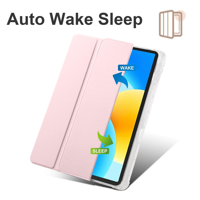 3-Folding Transparent Tpu Smart Leather Tablet Case