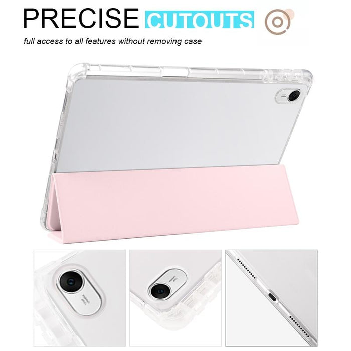 3-Folding Transparent Tpu Smart Leather Tablet Case