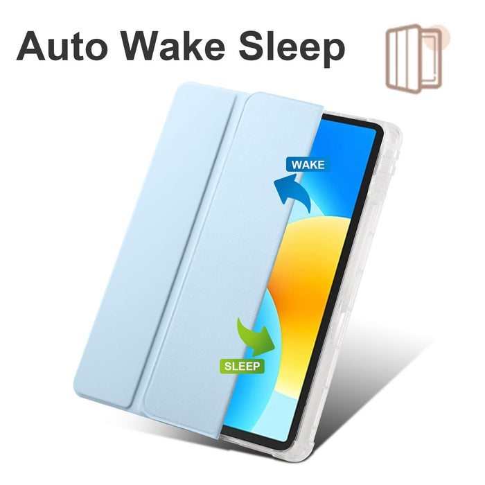 3-Folding Transparent Tpu Smart Leather Tablet Case