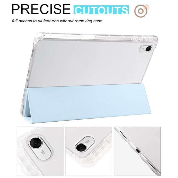 3-Folding Transparent Tpu Smart Leather Tablet Case