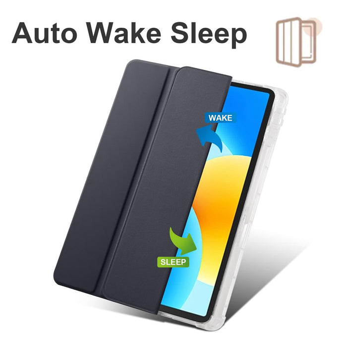 3-Folding Transparent Tpu Smart Leather Tablet Case