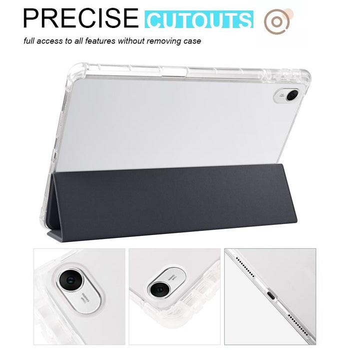 3-Folding Transparent Tpu Smart Leather Tablet Case