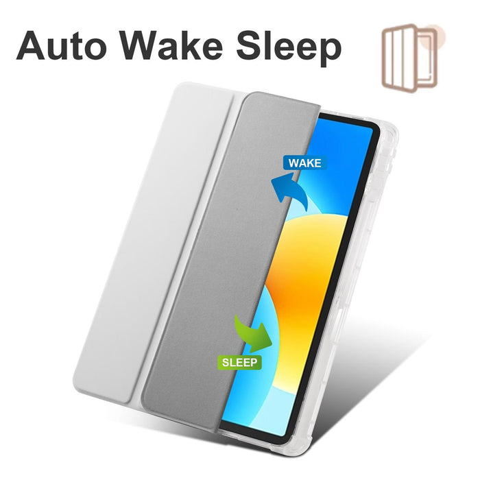 3-Folding Transparent Tpu Smart Leather Tablet Case