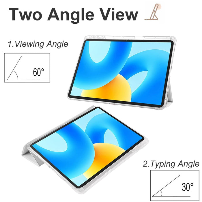 3-Folding Transparent Tpu Smart Leather Tablet Case