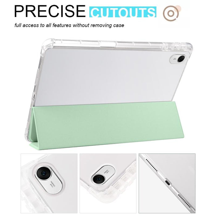 3-Folding Transparent Tpu Smart Leather Tablet Case