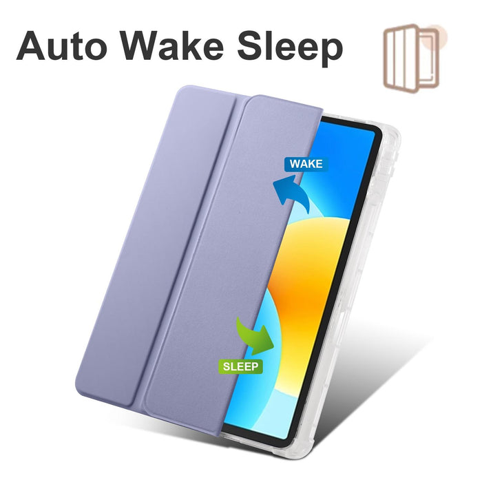 3-Folding Transparent Tpu Smart Leather Tablet Case