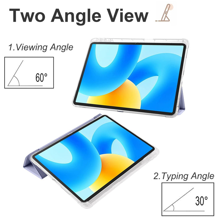 3-Folding Transparent Tpu Smart Leather Tablet Case