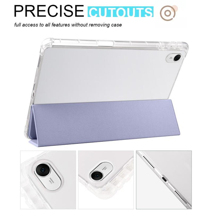 3-Folding Transparent Tpu Smart Leather Tablet Case