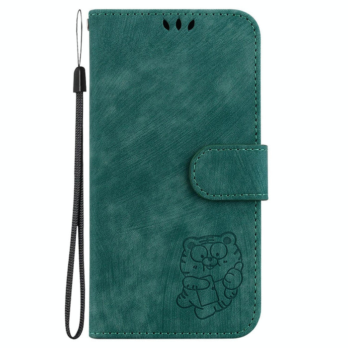 Little Tiger Embossed Leather Phone Case For Iphone 15