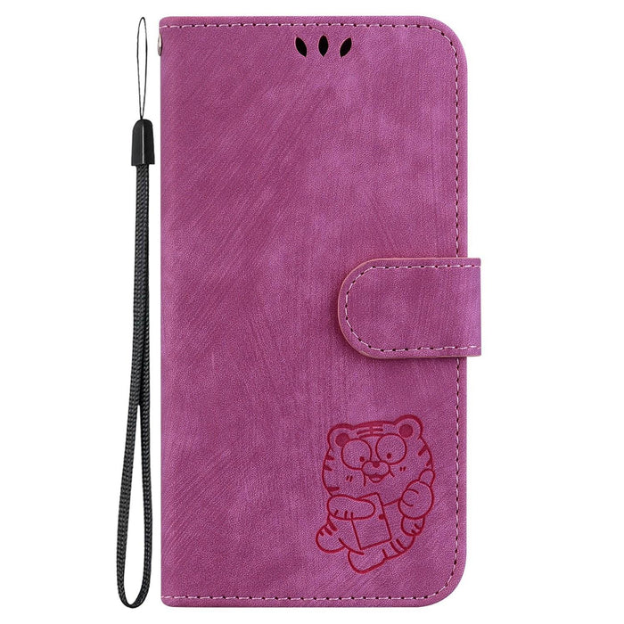 Little Tiger Embossed Leather Phone Case For Iphone 15