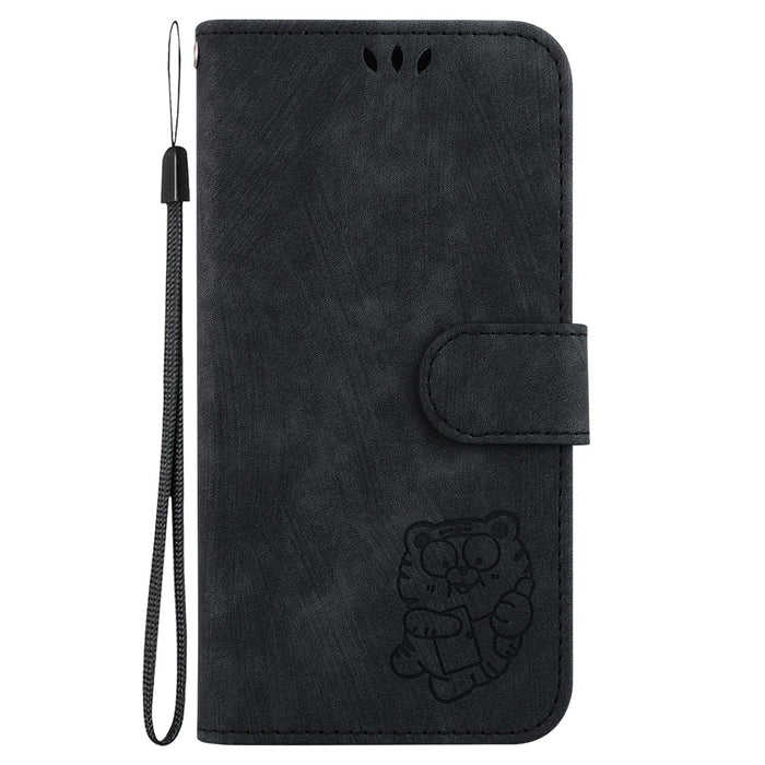 Little Tiger Embossed Leather Phone Case For Iphone 15