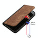 Side Buckle Double Fold Hand Strap Leather Phone Case