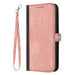 Side Buckle Double Fold Hand Strap Leather Phone Case