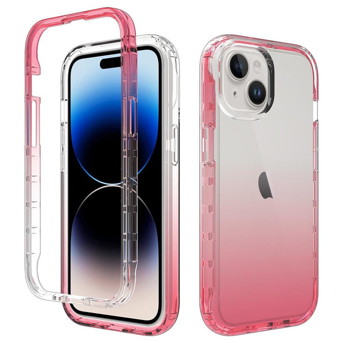 Shockproof Clear Gradient Pc Tpu Phone Case For Iphone 15