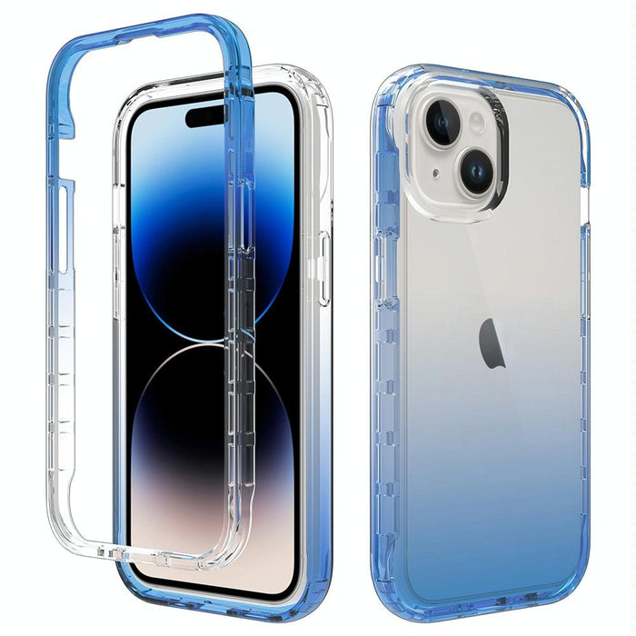 Shockproof Clear Gradient Pc Tpu Phone Case For Iphone 15