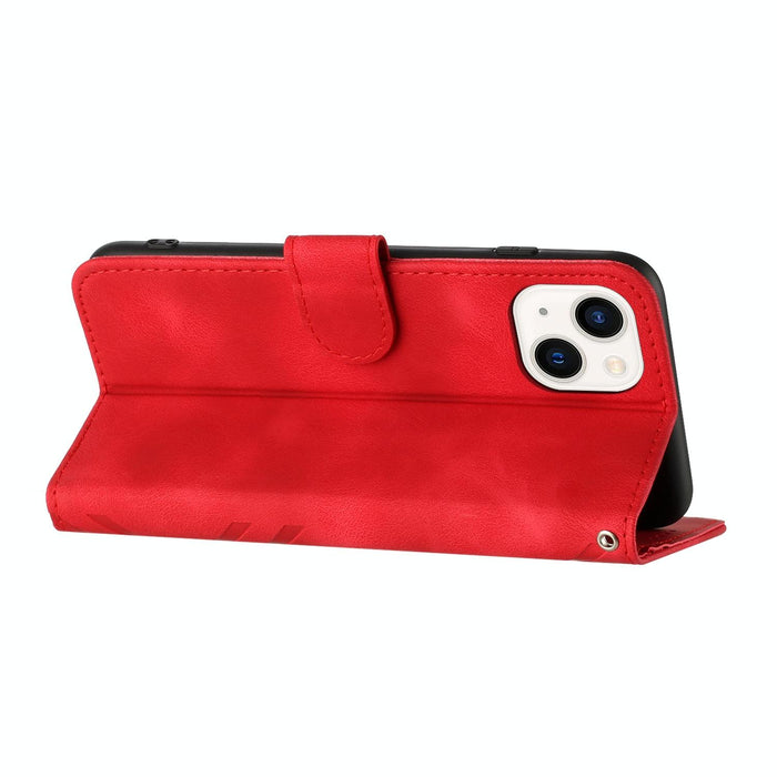 Line Pattern Skin Feel Leather Phone Case For Iphone 15