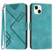 Line Pattern Skin Feel Leather Phone Case For Iphone 15