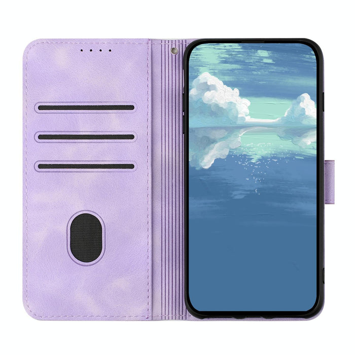 Line Pattern Skin Feel Leather Phone Case For Iphone 15