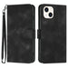 Line Pattern Skin Feel Leather Phone Case For Iphone 15