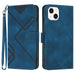 Line Pattern Skin Feel Leather Phone Case For Iphone 15