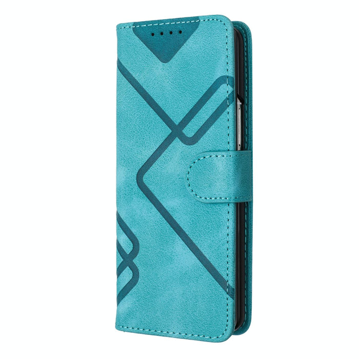 Leather Phone Case With Line Pattern Smooth Skin Feel