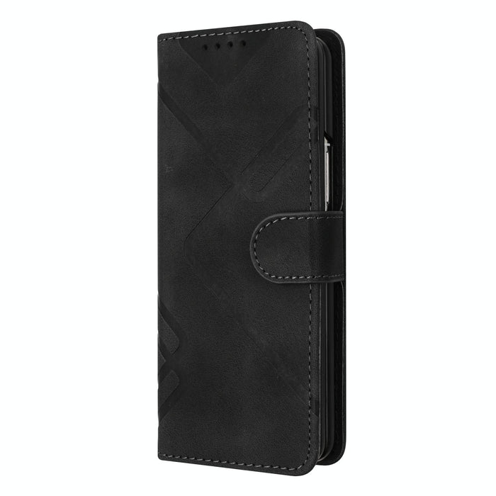 Leather Phone Case With Line Pattern Smooth Skin Feel