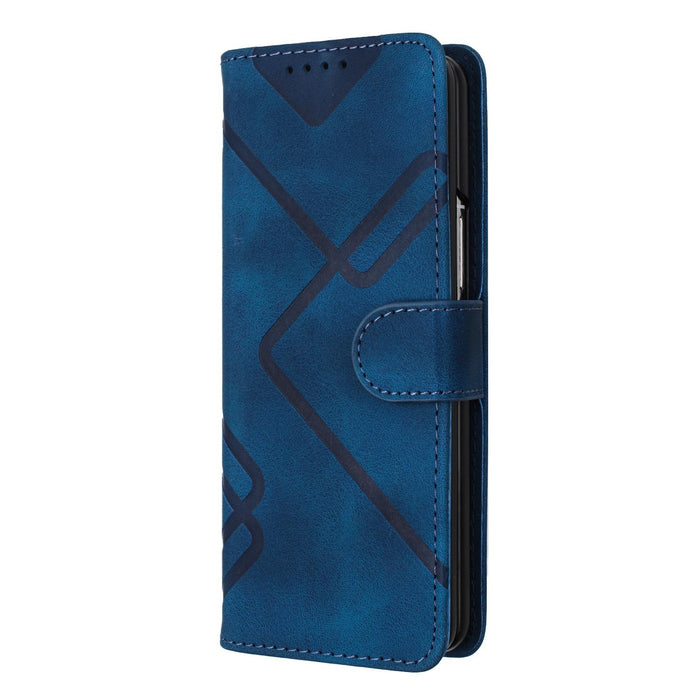 Leather Phone Case With Line Pattern Smooth Skin Feel