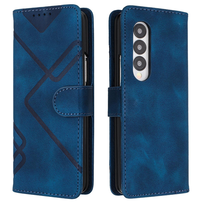 Leather Phone Case With Line Pattern Smooth Skin Feel