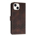 Cubic Skin Feel Flip Leather Phone Case For Iphone 15