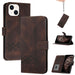 Cubic Skin Feel Flip Leather Phone Case For Iphone 15