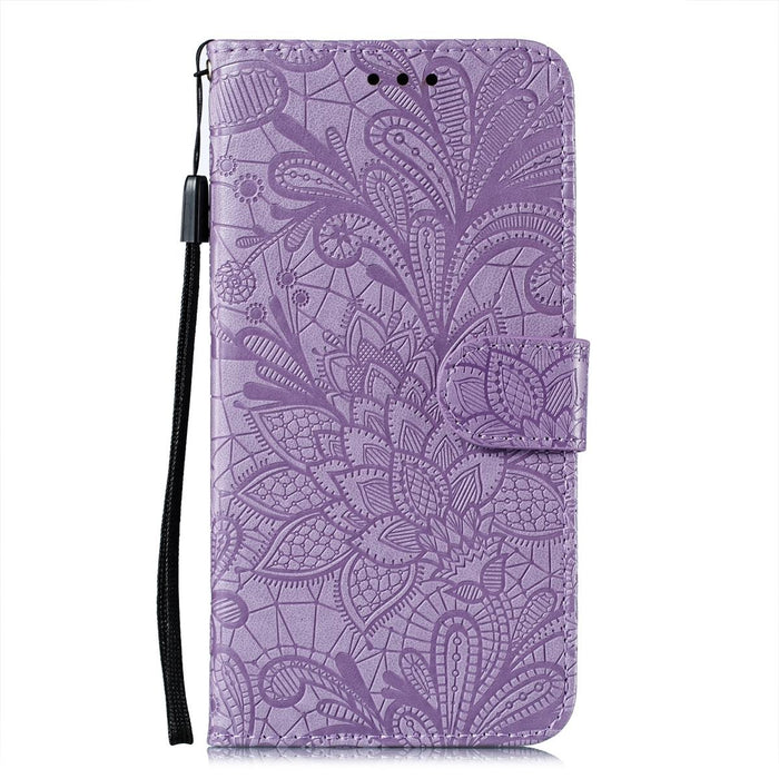 Lace Flower Embossing Flip Leather Phone Case For Iphone 15