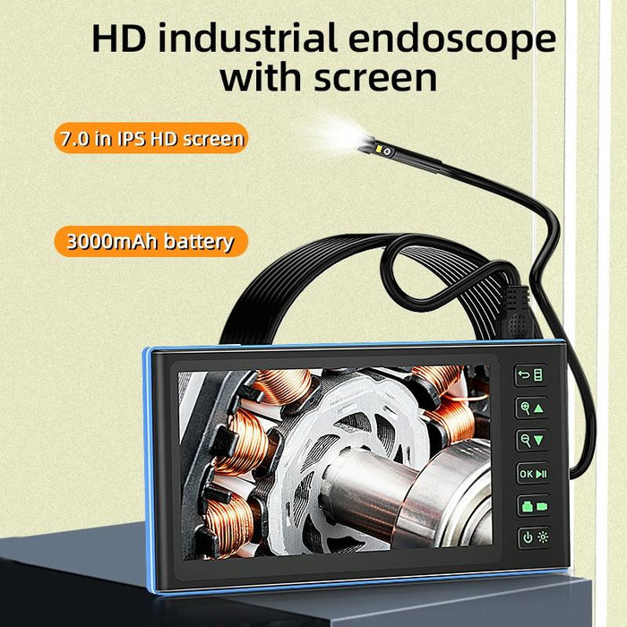 7.9Mm Three Lenses 7 Inch Screen Industrial Endoscope Spec 2M Tube