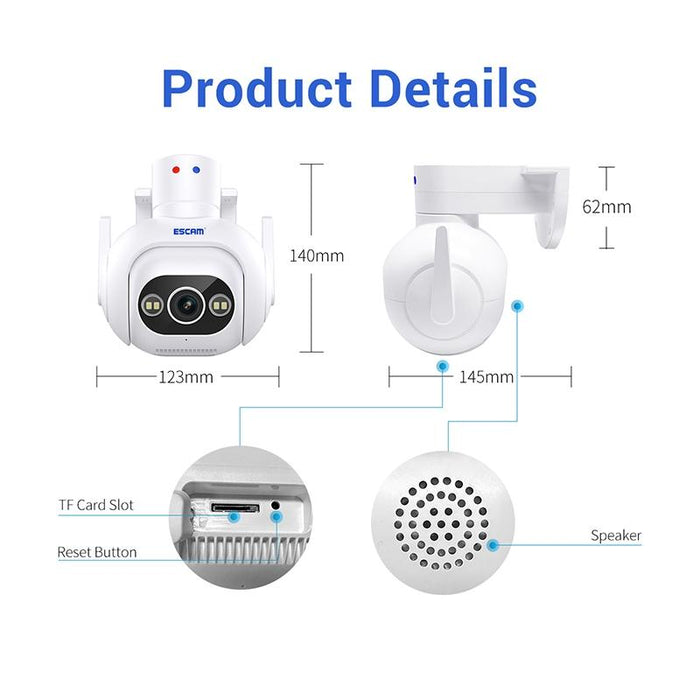 Hd 4Mp Humanoid Detection Tracking Wifi Connection Sound Alarm Intelligent Night Vision H.265 Camera