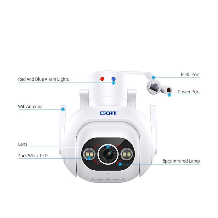 Hd 4Mp Humanoid Detection Tracking Wifi Connection Sound Alarm Intelligent Night Vision H.265 Camera