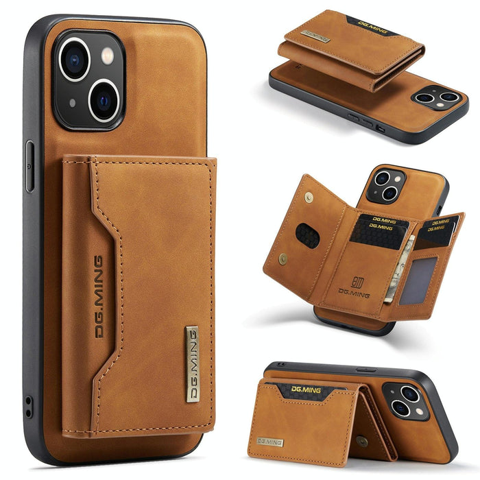 Dg.ming M2 Series 3 Fold Card Bag Wallet Leather Phone Case