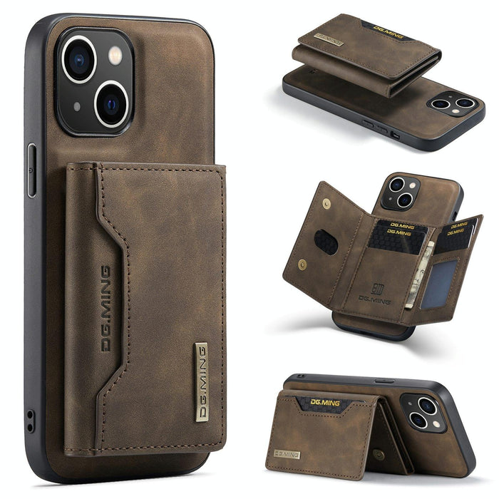 Dg.ming M2 Series 3 Fold Card Bag Wallet Leather Phone Case