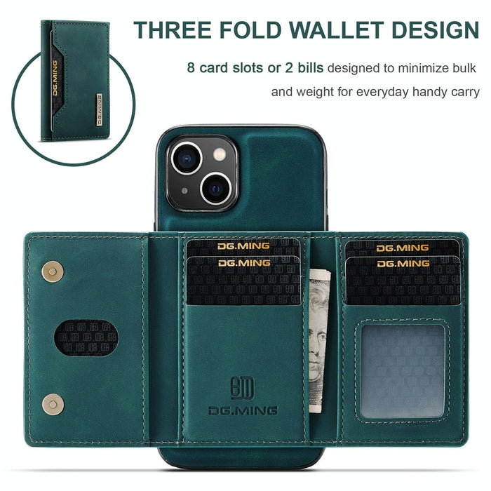 Dg.ming M2 Series 3 Fold Card Bag Wallet Leather Phone Case