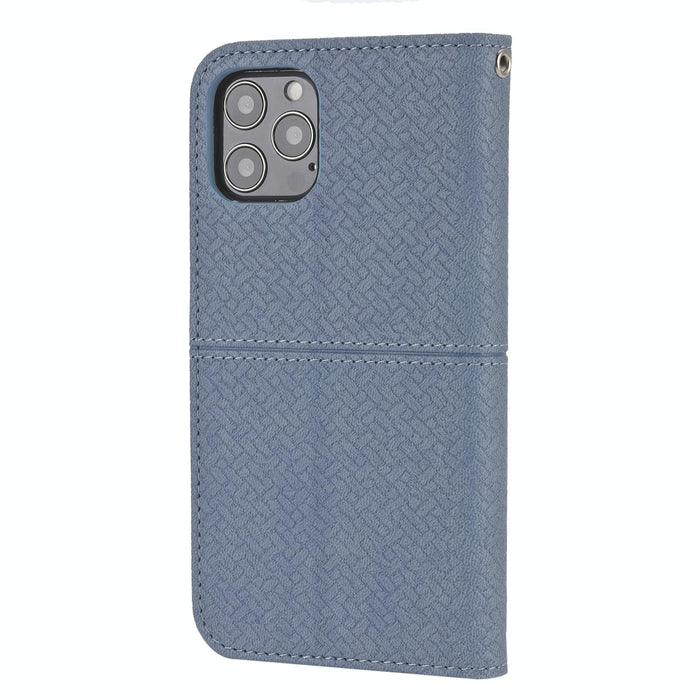 Woven Texture Stitching Magnetic Leather Phone Case