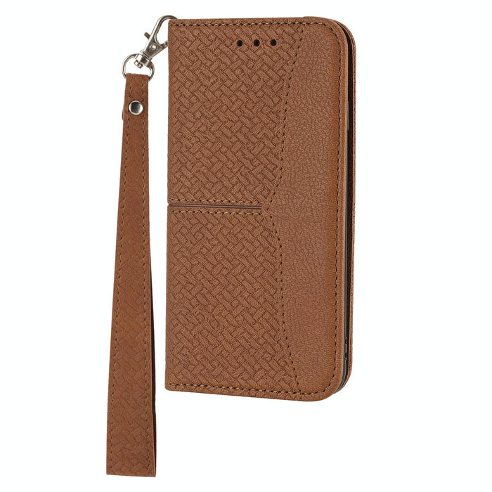 Woven Texture Stitching Magnetic Leather Phone Case