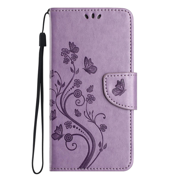 Butterfly Flower Pattern Flip Leather Phone Case For Iphone