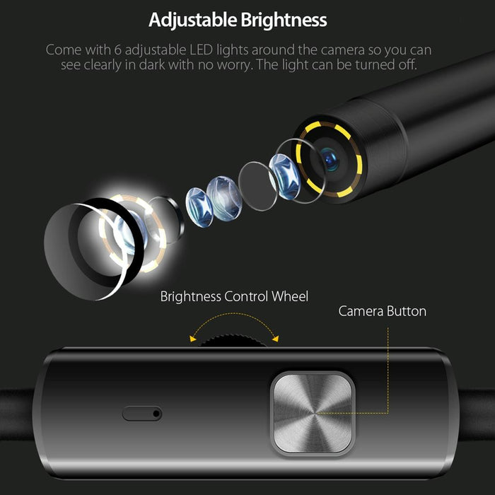 Ulefone Endoscope E1 Ip67 Waterproof 3 In 1 Endoscope For Ulefone Power Armor 21 / 19 / 18T / 16 Pro / 13 / Armor Pad Black