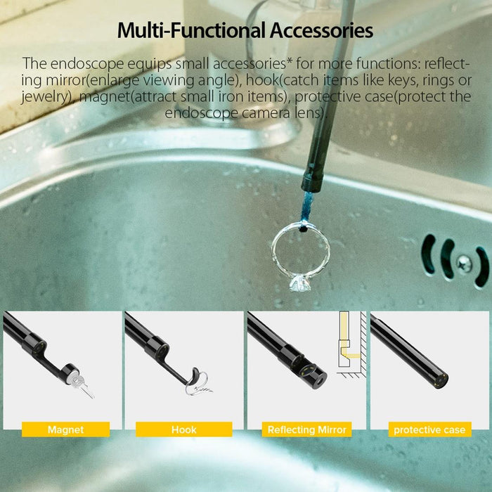 Ulefone Endoscope E1 Ip67 Waterproof 3 In 1 Endoscope For Ulefone Power Armor 21 / 19 / 18T / 16 Pro / 13 / Armor Pad Black