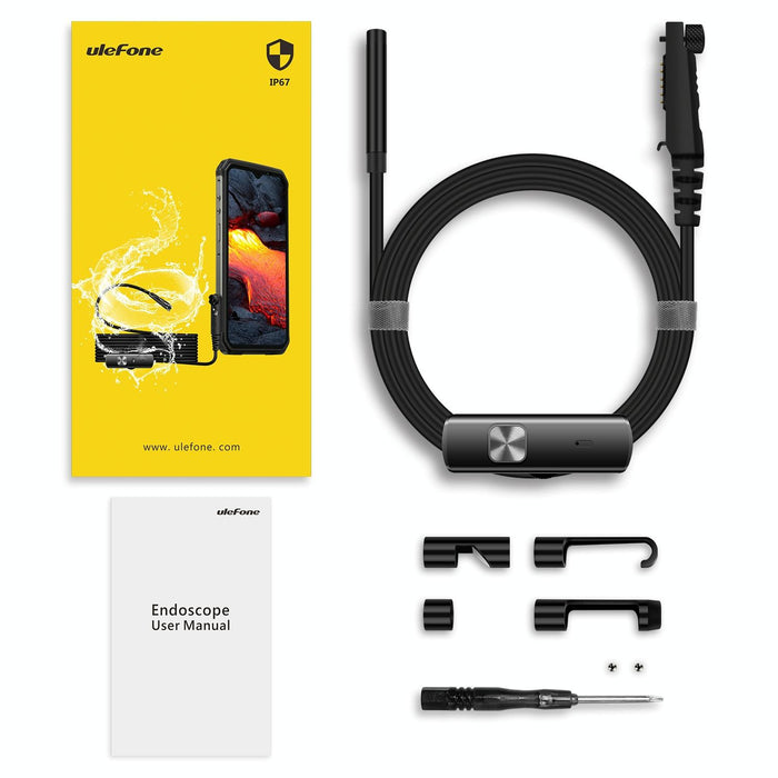 Ulefone Endoscope E1 Ip67 Waterproof 3 In 1 Endoscope For Ulefone Power Armor 21 / 19 / 18T / 16 Pro / 13 / Armor Pad Black