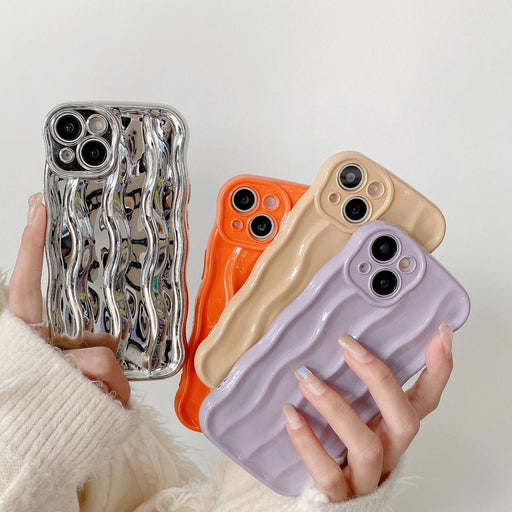 Wave Texture Bright Tpu Phone Case For Iphone 15