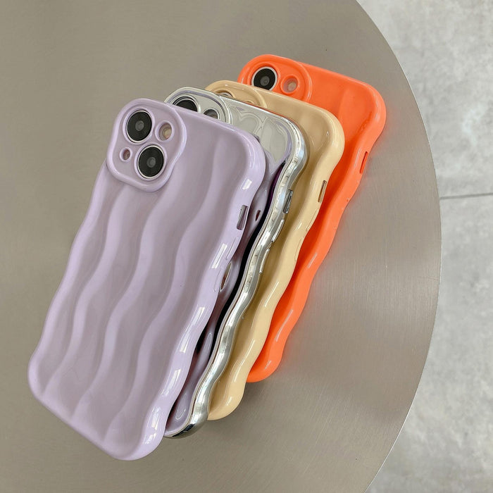 Wave Texture Bright Tpu Phone Case For Iphone 15