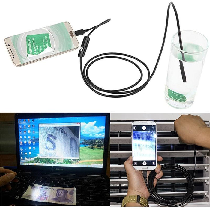 An97 Waterproof Micro Usb Endoscope Snake Tube Inspection Camera For Parts Of Otg Function Android Mobile Phone With 6 Leds Lens Diameter 8Mm