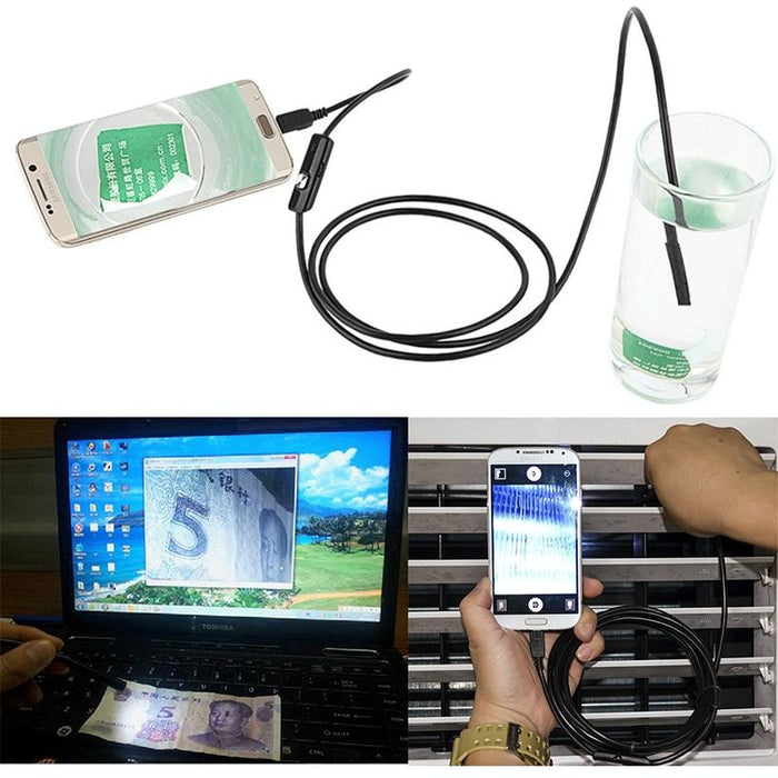 An97 Waterproof Micro Usb Endoscope Snake Tube Inspection Camera For Parts Of Otg Function Android Mobile Phone With 6 Leds Lens Diameter 8Mm