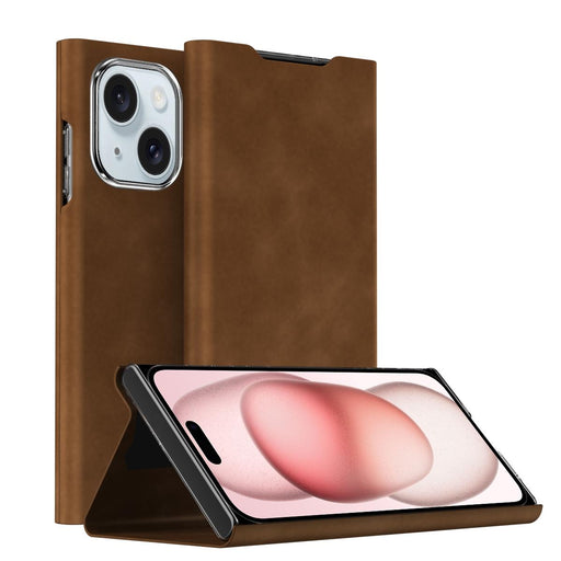 Magnetic Napa Texture Leather Phone Case With Holder