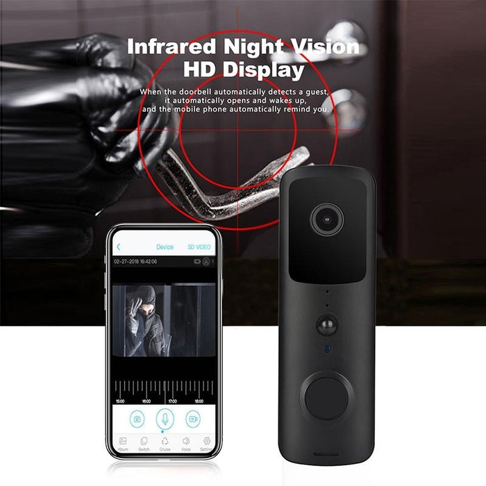 Smart Wifi Visual Dingdong Doorbell With Battery Supports Two-Way Intercom & Night Vision